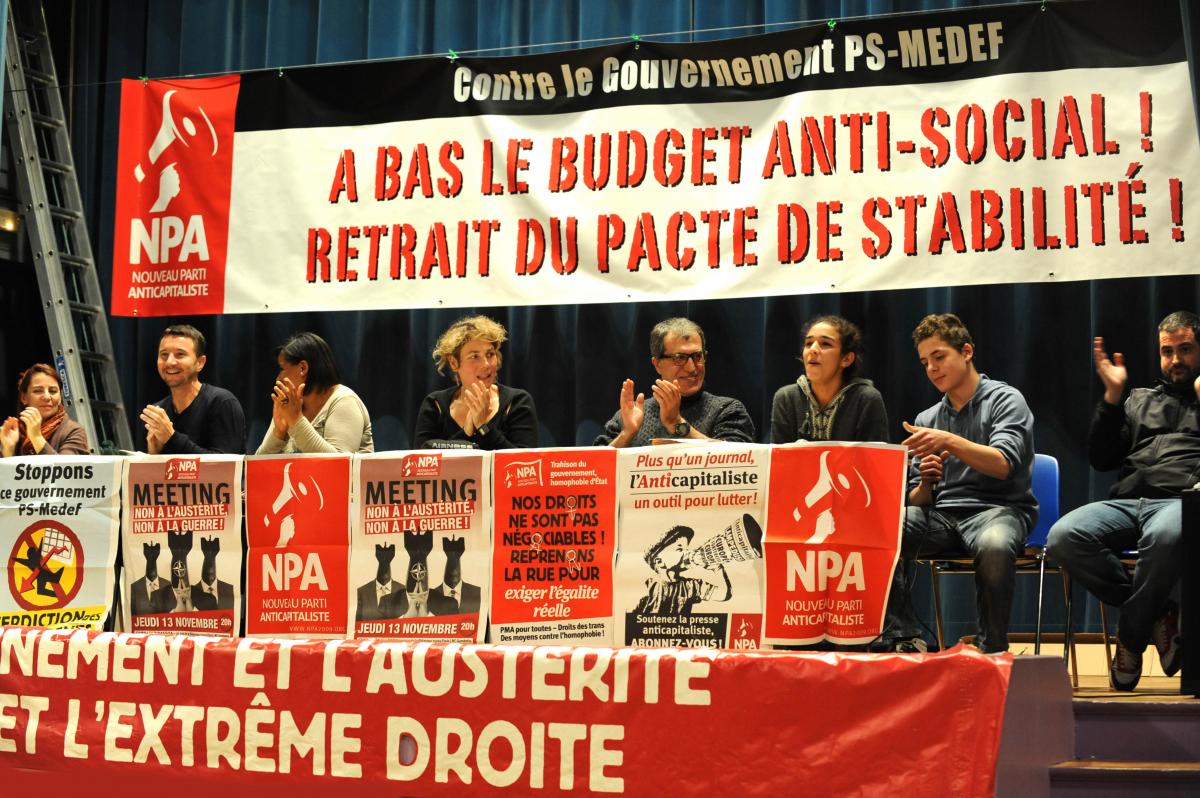 Meeting Non à lAustérité Non à la Guerre au Gymnase Bidassoa