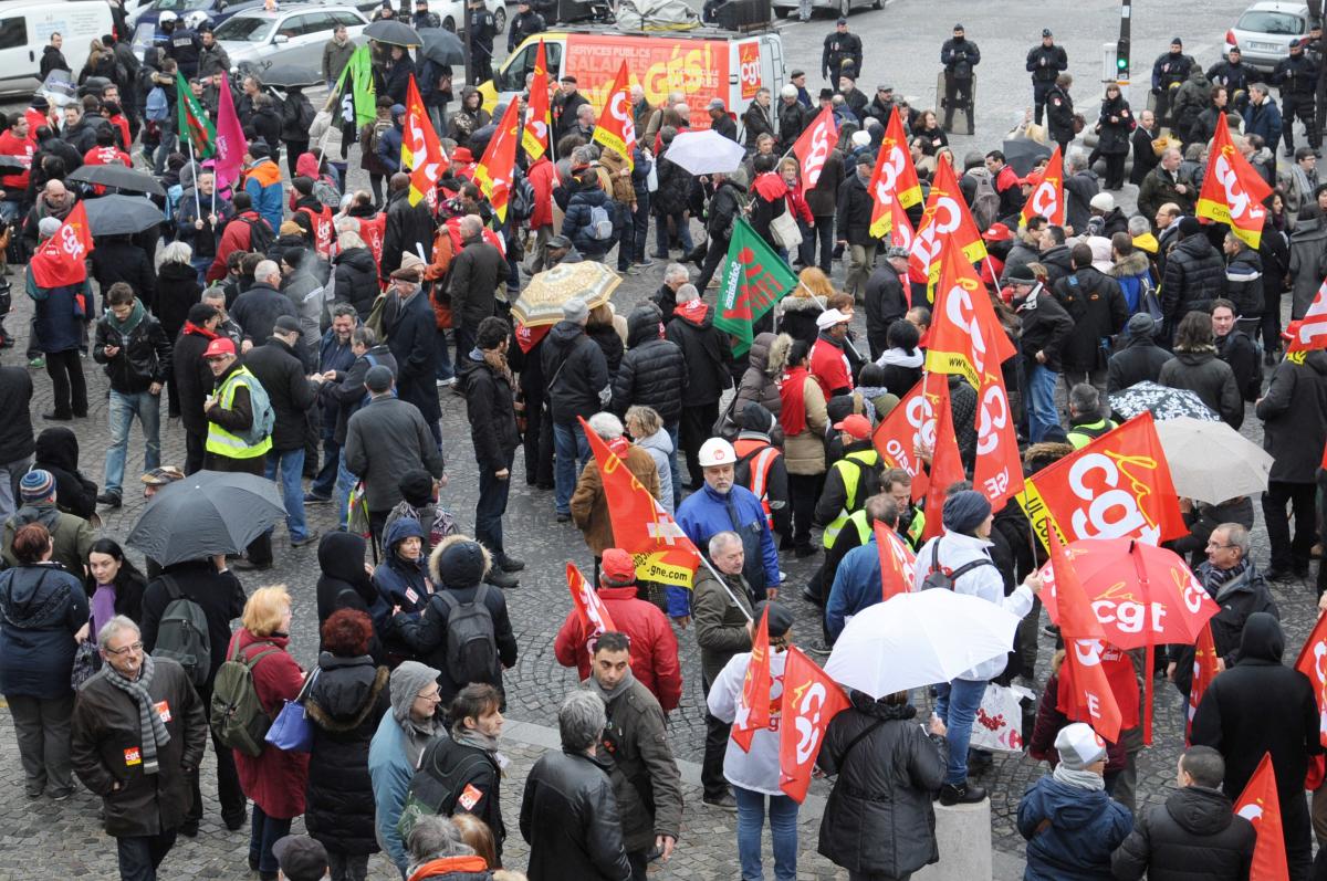 Manifestation intersyndicale contre la loi Macron.