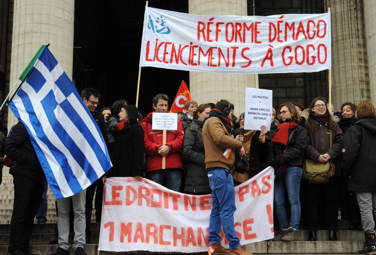 Manifestation intersyndicale contre la loi Macron.