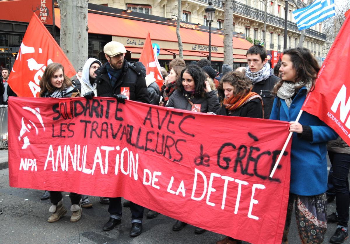 Solidarité du Npa avec les travailleurs de Grèce annulation de la dette