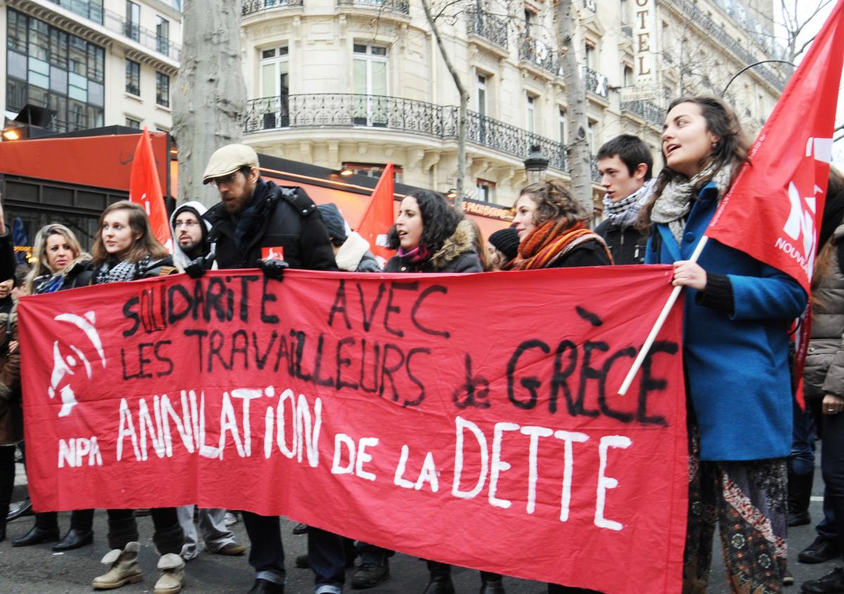 Solidarité du Npa avec les travailleurs de Grèce annulation de la dette