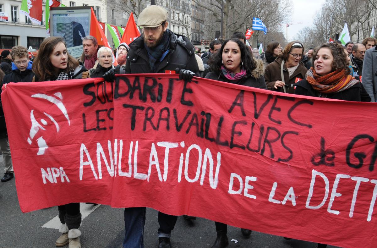 Solidarité du Npa avec les travailleurs de Grèce annulation de la dette
