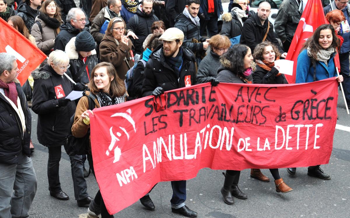 Solidarité du Npa avec les travailleurs de Grèce annulation de la dette