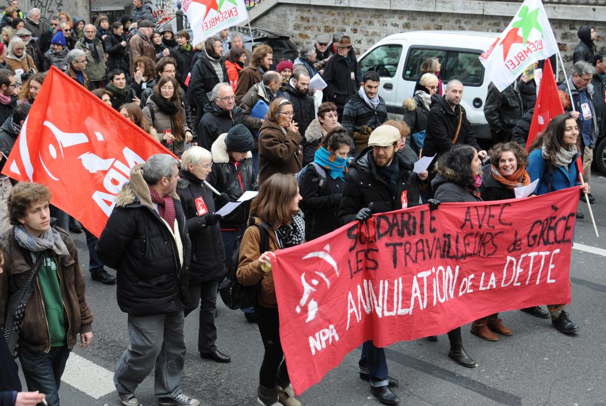 Solidarité du Npa avec les travailleurs de Grèce annulation de la dette