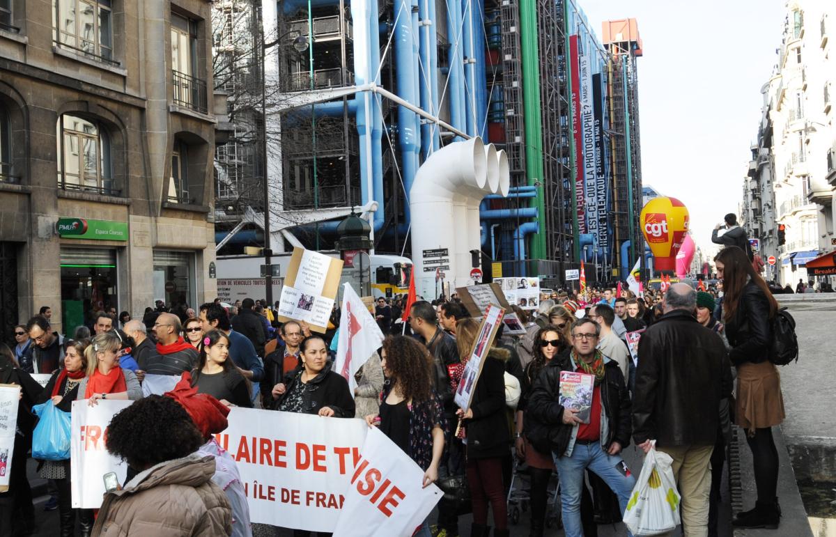 Manifestation à l'appel de la marche mondiale des femmes