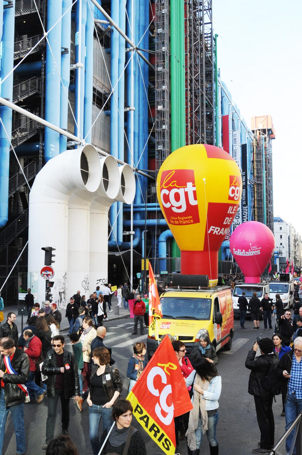 Ballon Cgt Ile de France à l'appel de la marche mondiale des femmes