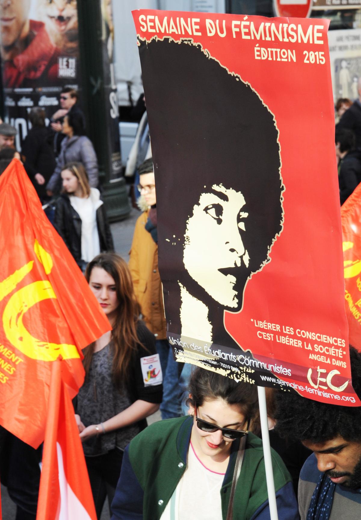 Affichette Angela Davis union des étudiants communistes