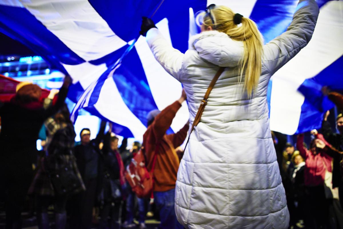 Manifestante place Syntagma