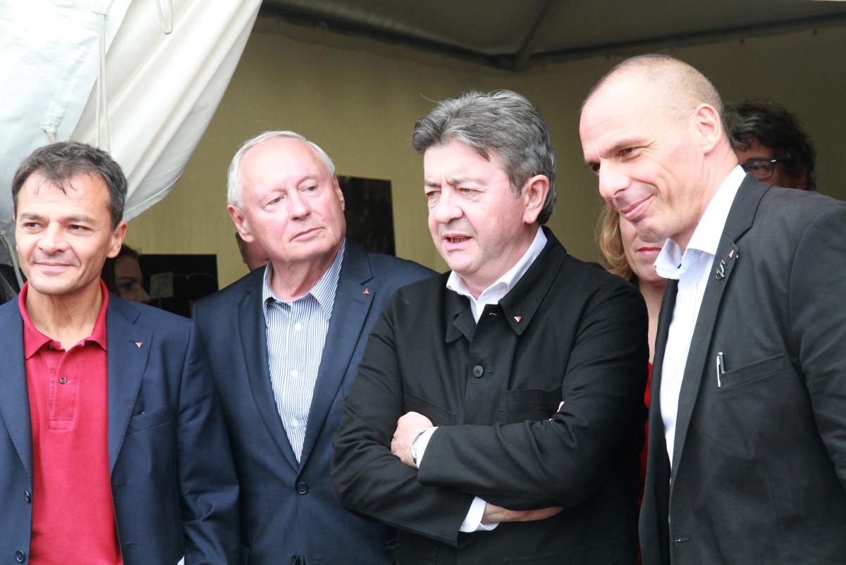 Stéfano Fassina, Oskar Lafontaine, Jean-Luc Mélenchon et Yanis Varoufakis