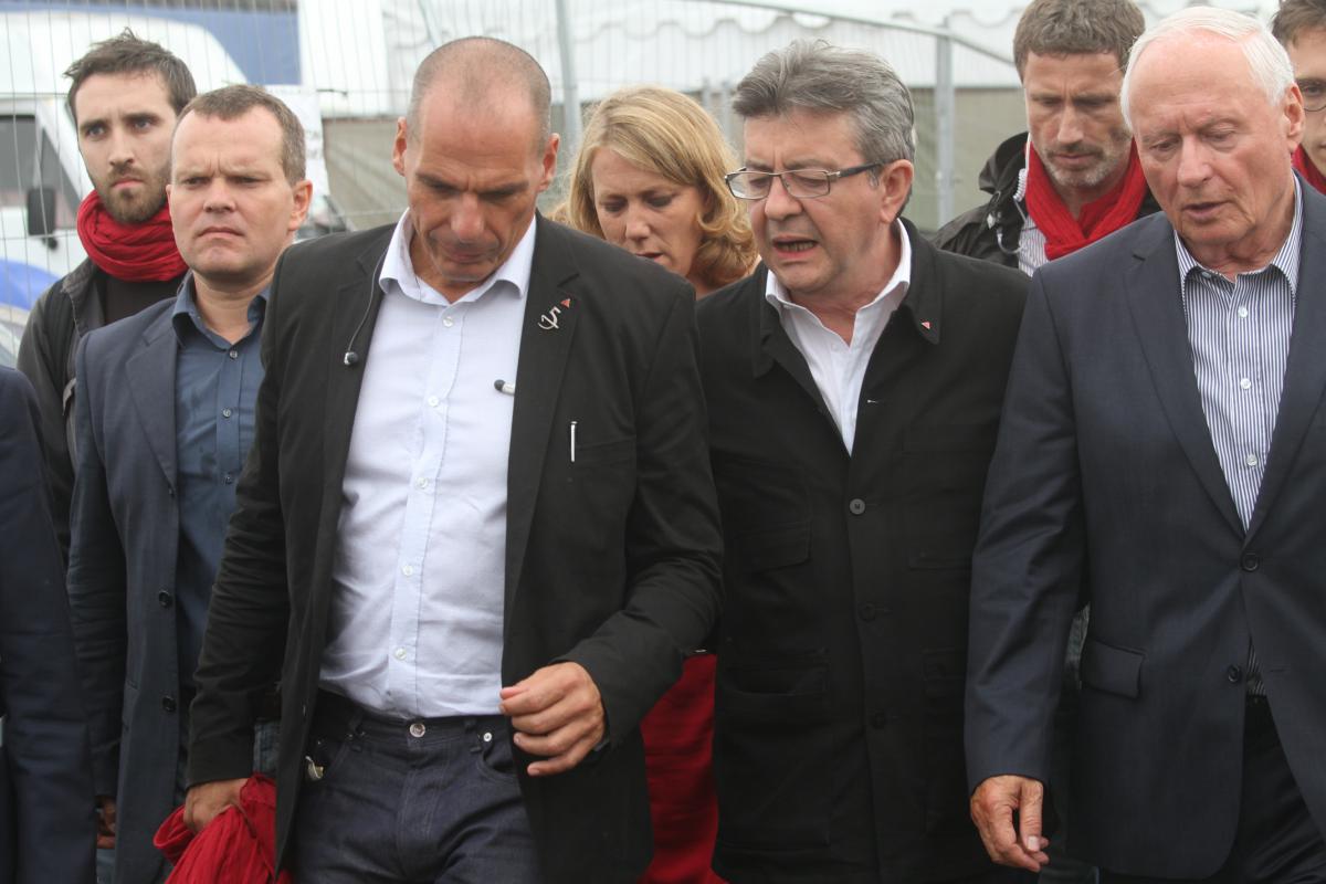 Yanis Varoufakis, Jean-Luc Mélenchon et Oskar Lafontaine