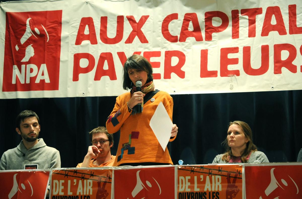 Christine Poupin porte parole du Npa intervention pour la Cop 21