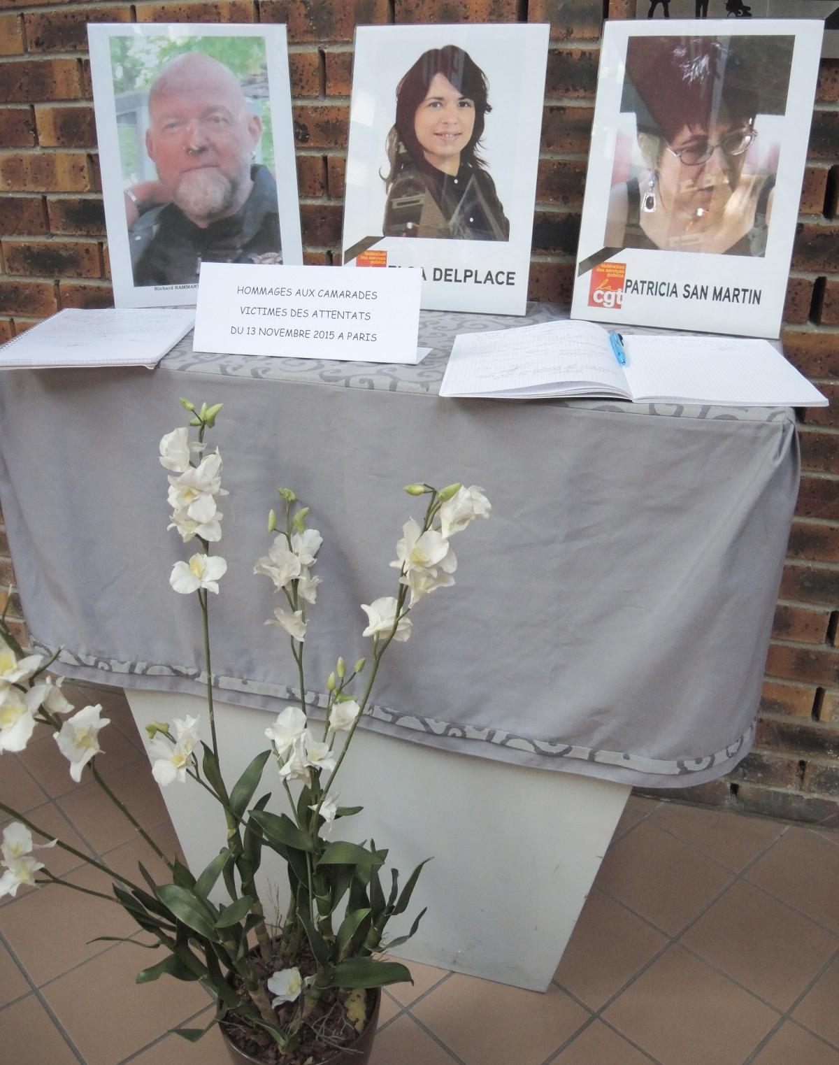 Hommages aux camarades Cgt victimes des attentats du 13 Novembre 2015 à Paris