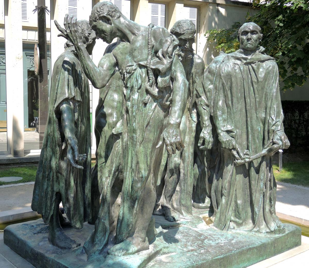 Les Bourgeois de Calais de Rodin corde au cou victimes d'un marché imaginé par le roi d'Angleterre Édouard III en 1347 Calais ville Anglaise de 1347 à 1558