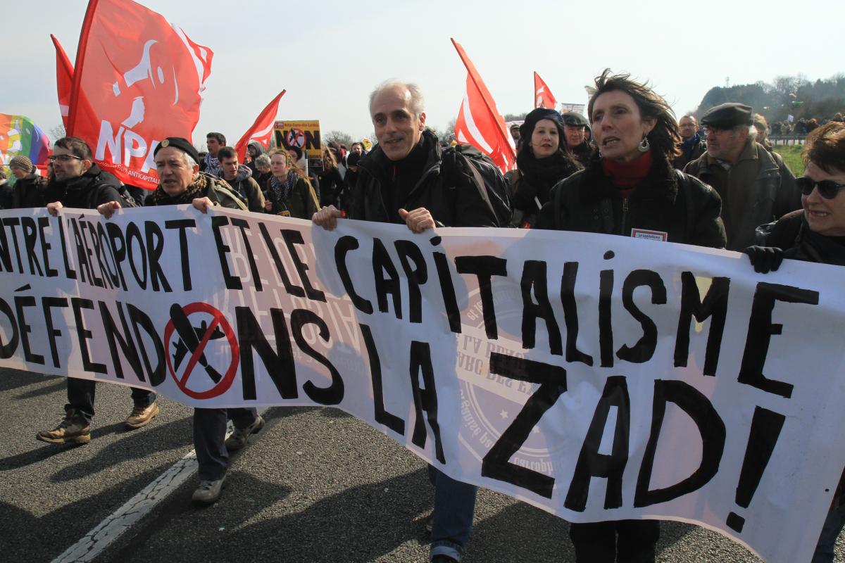 Cortège du NPA avec Christine Poupin et Philippe Poutou