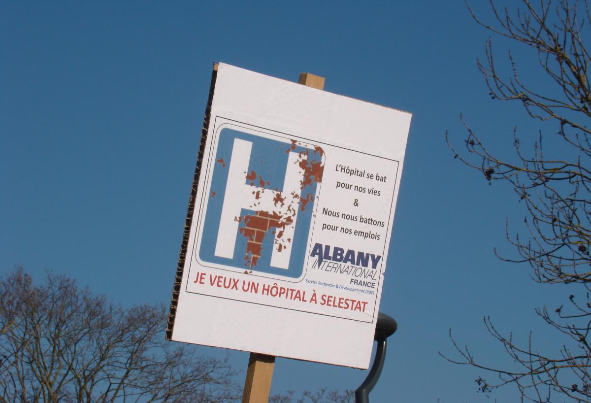 Pancarte des salariés d'Albany International