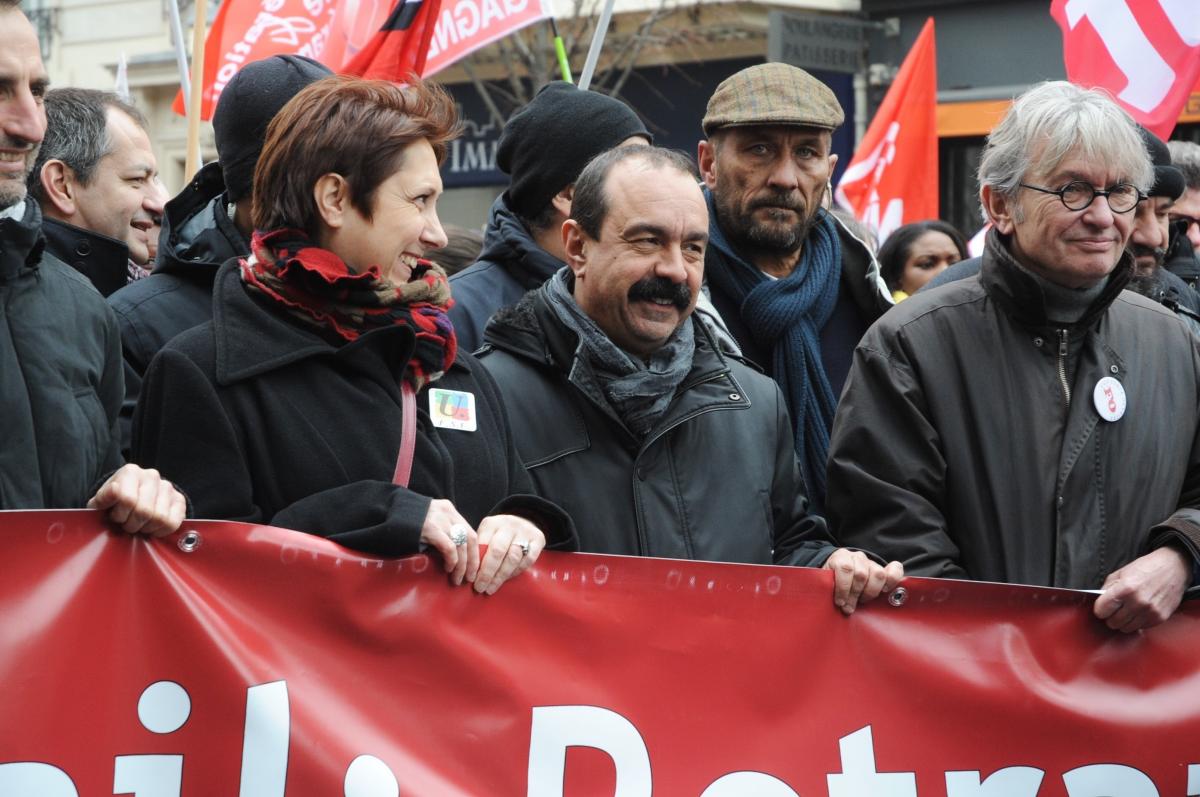 Tête de Manifestation Syndicale Unitaire contre la loi El Khomri Paris le 9 mars 2016