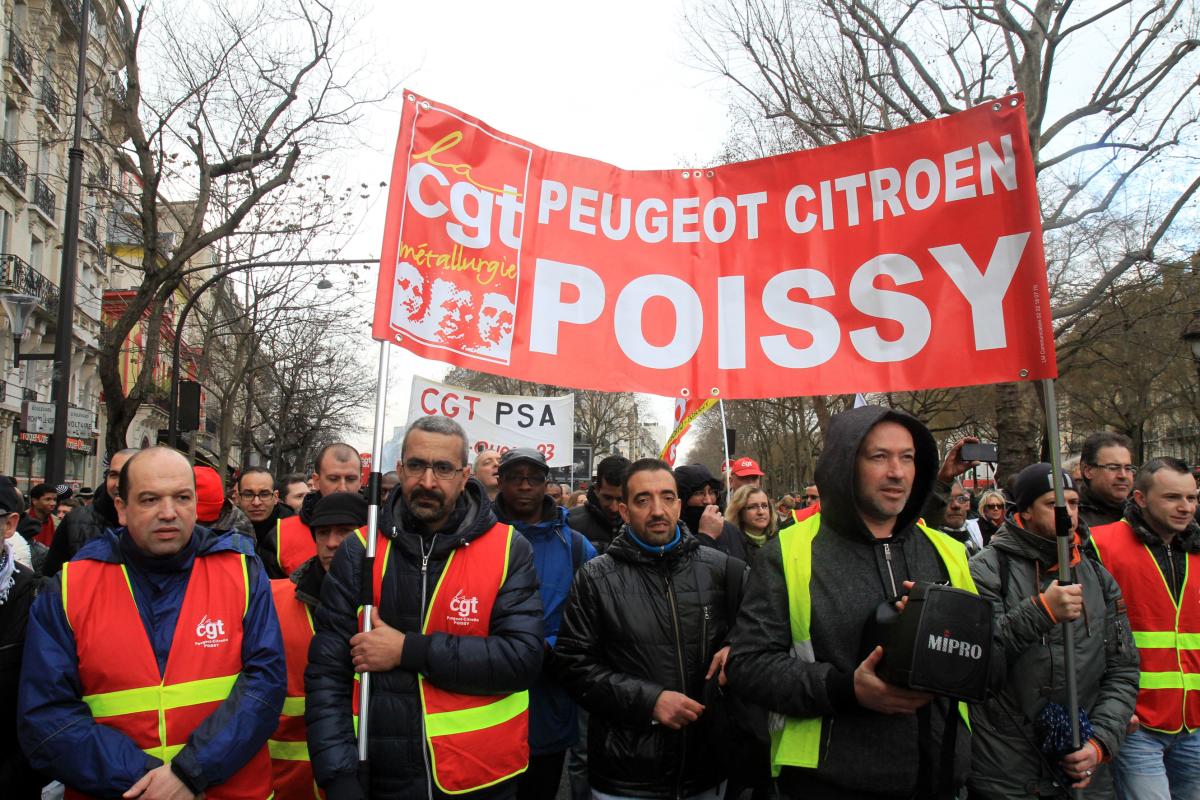 Cortège CGT Peugeot Citroën Poissy