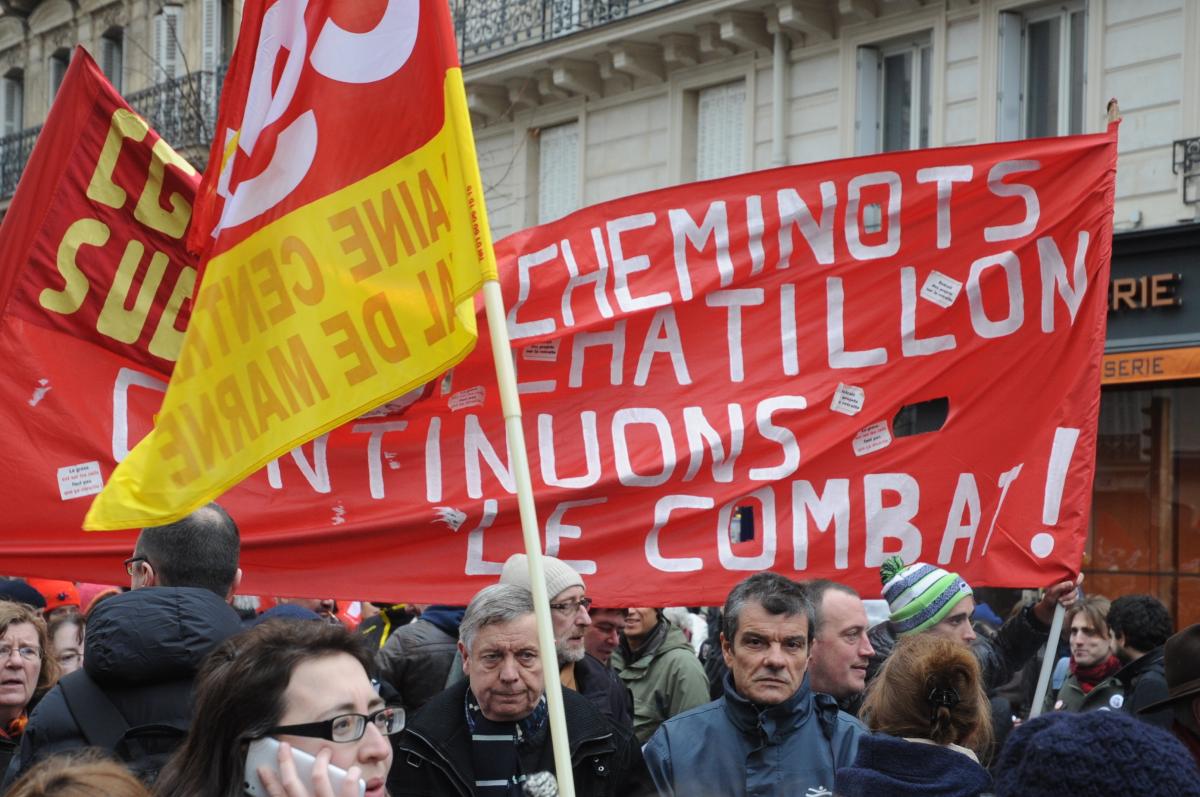 Banderole Cheminots Cgt Sud