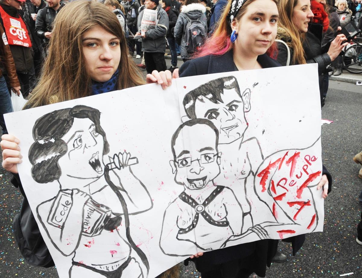 Caricatures contre le projet de loi El'Khomri de réforme du code du travail