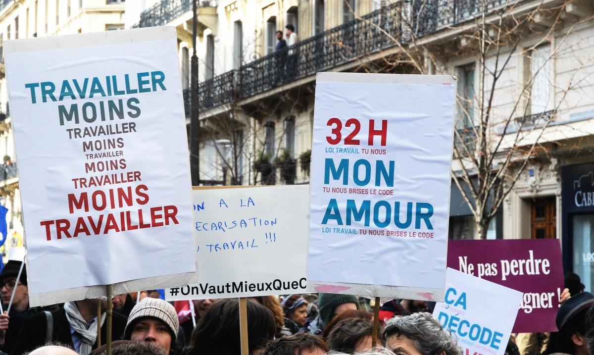 Pancarte Travailler moins