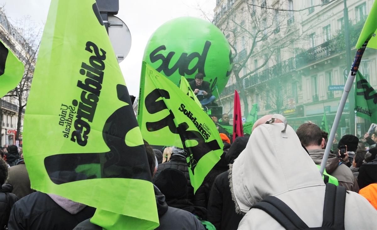 Manifestants Syndicat SUD Rail Cheminots