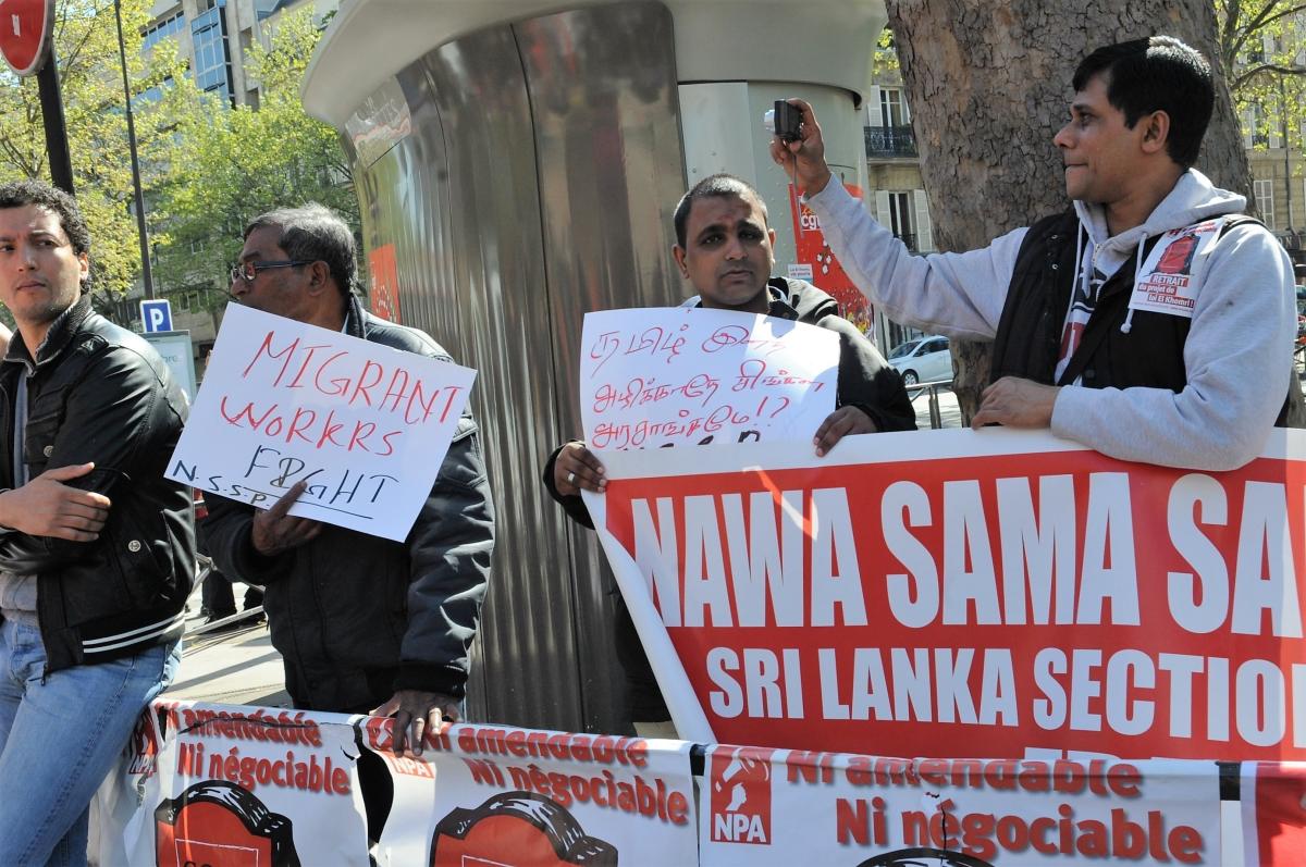 Sur l'île de Ceylan Nawa Sama Samaja Party Sri Lanka section avec France Npa