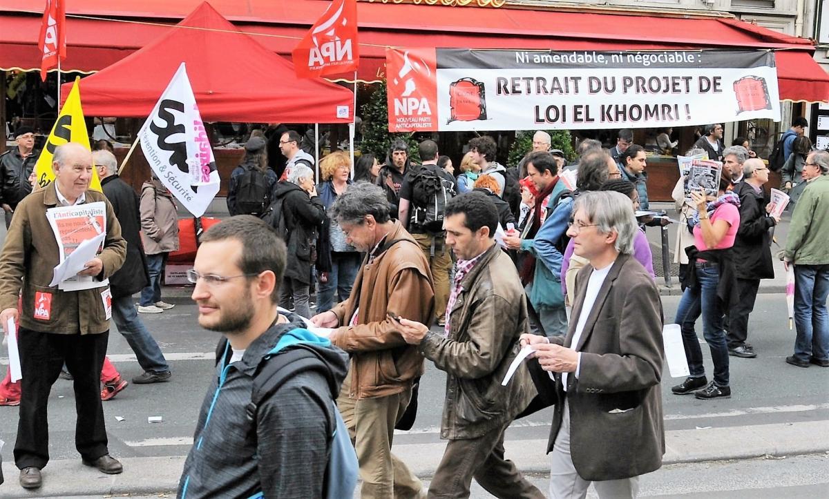 Pont fixe du Npa Manifestation contre la loi Travail