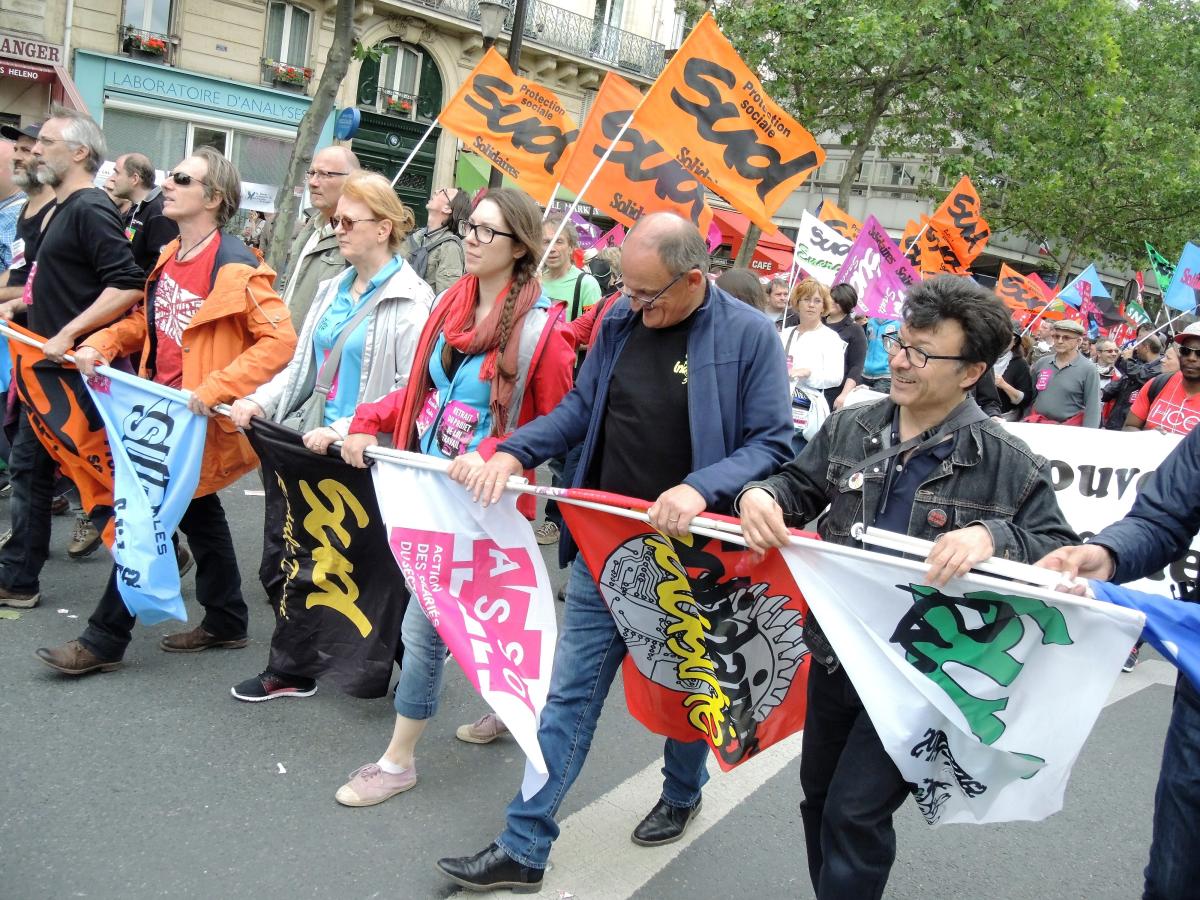 Tête de manifestation de Solidaires