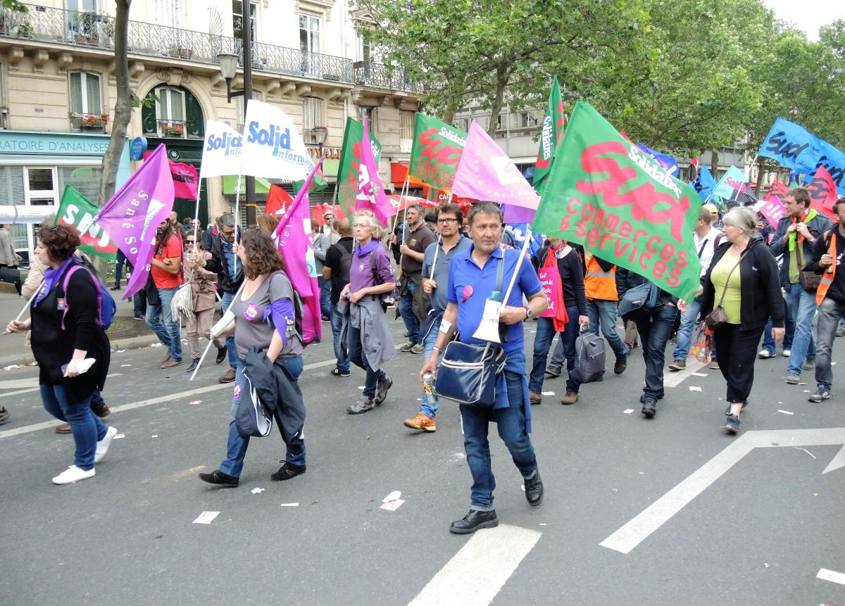 Tête de manifestation de Solidaires