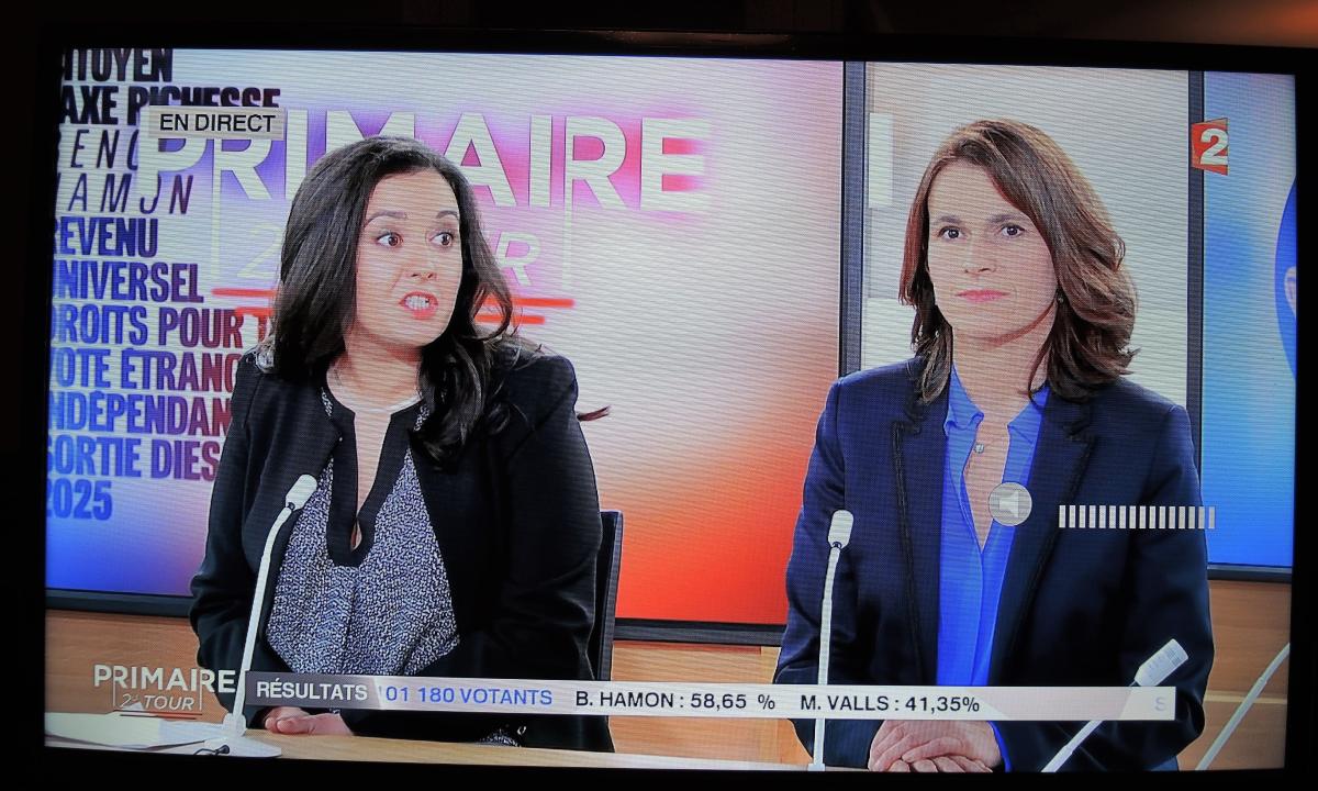 Leïla Chaibi soutien de Jean Luc Melenchon et Aurélie Filippetti soutien de Benoit Hamon