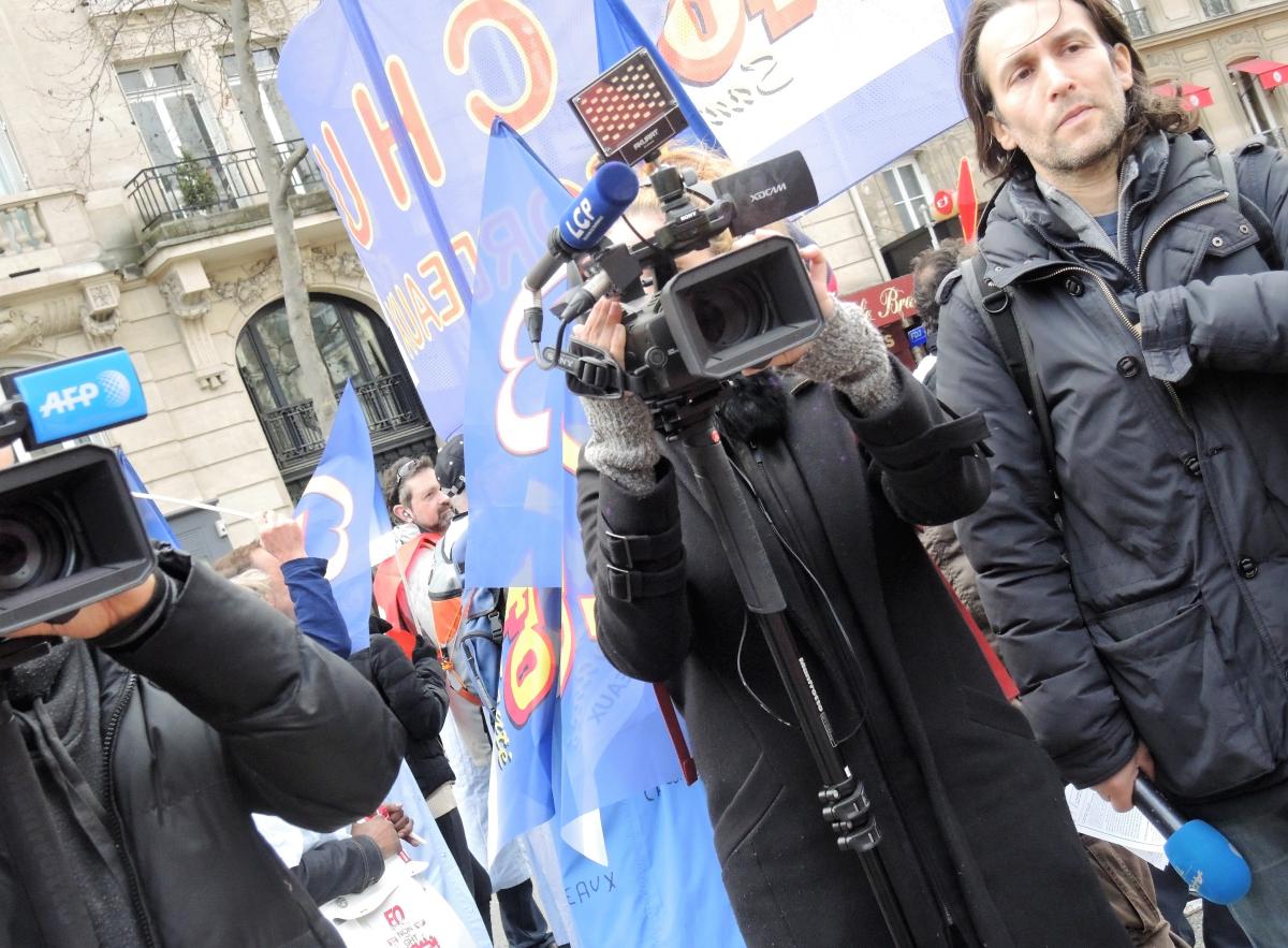 Interview avec AFP et LCP TV à la Manifestation Nationale du secteur Santé-Sécu-Social