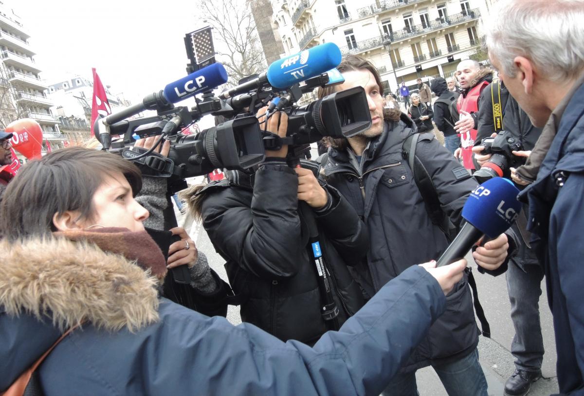 Philippe Poutou interview avec AFP et LCP TV
