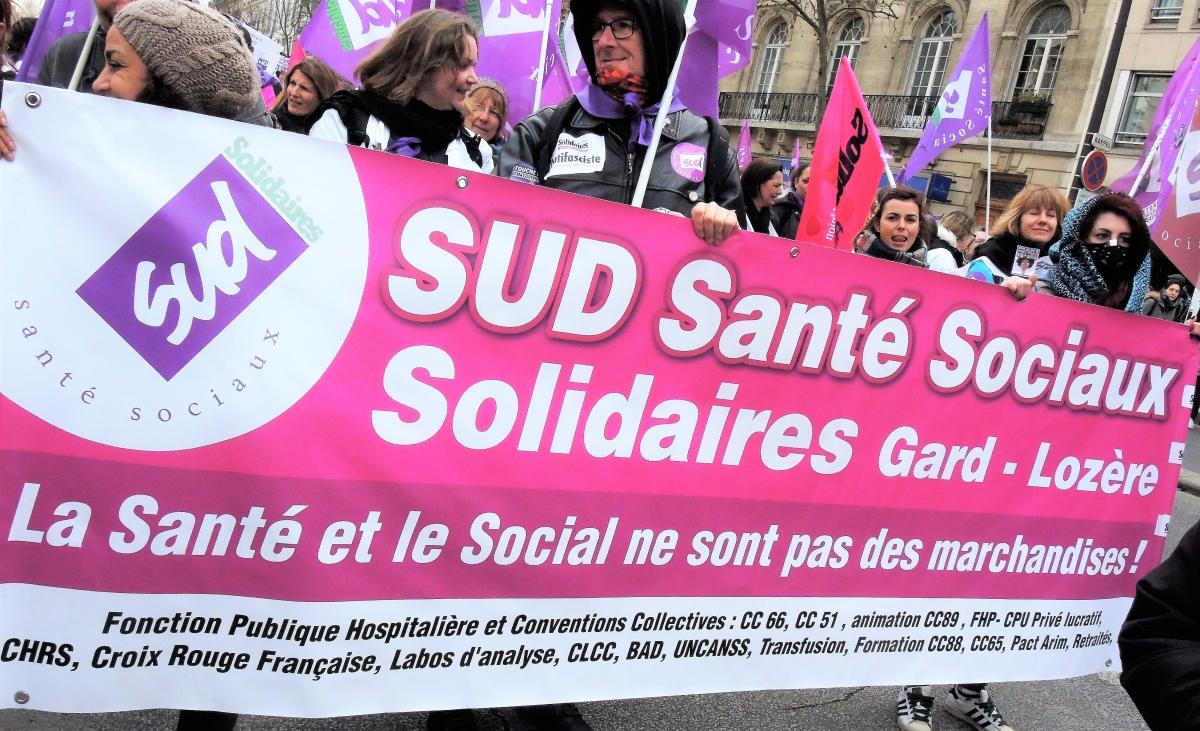Sud Manifestation Nationale du secteur Santé-Sécu-Social