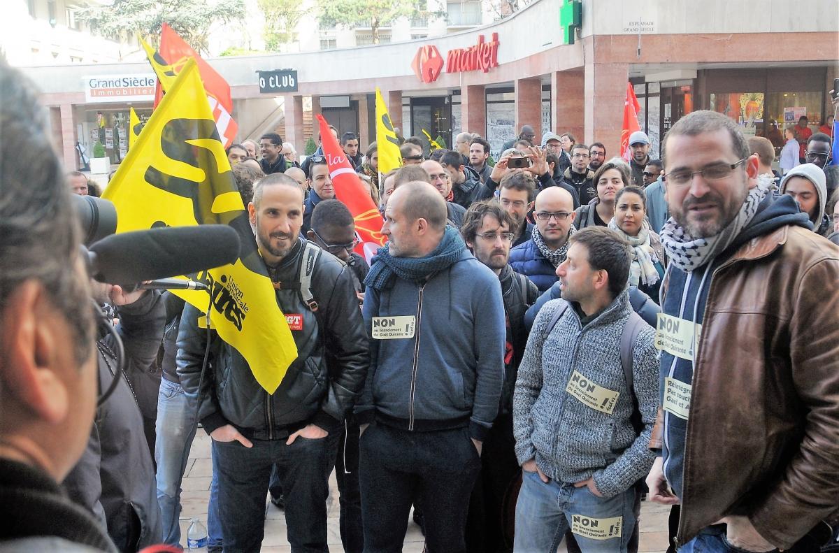 Soutiens de syndicalistes Cgt et Sud Solidaires de salariés Fnac Champs Elysées à Gaël QUIRANTE