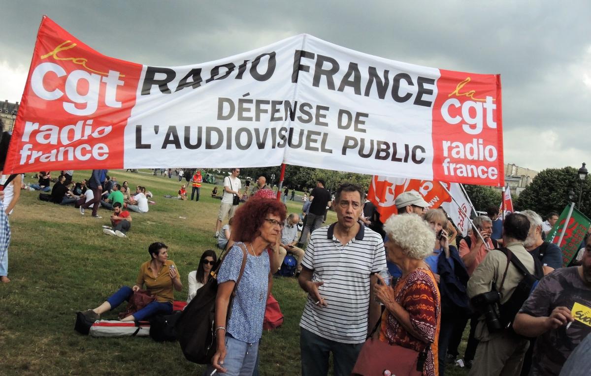 Radio France au rassemblement Intersyndical PAS DE CODE DU TRAVAIL SUR ORDONNANCE