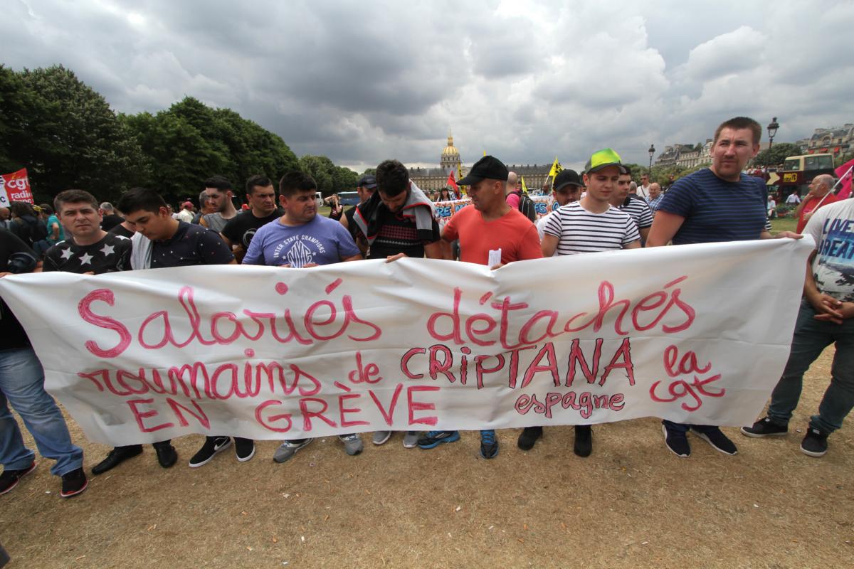 délégation des salariés roumains de Criptana en grève