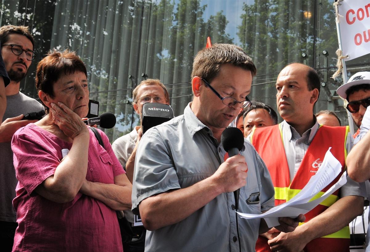 Arlette Laguiller et Gérard Montuelle de la Fédération Cgt de la Métallurgie