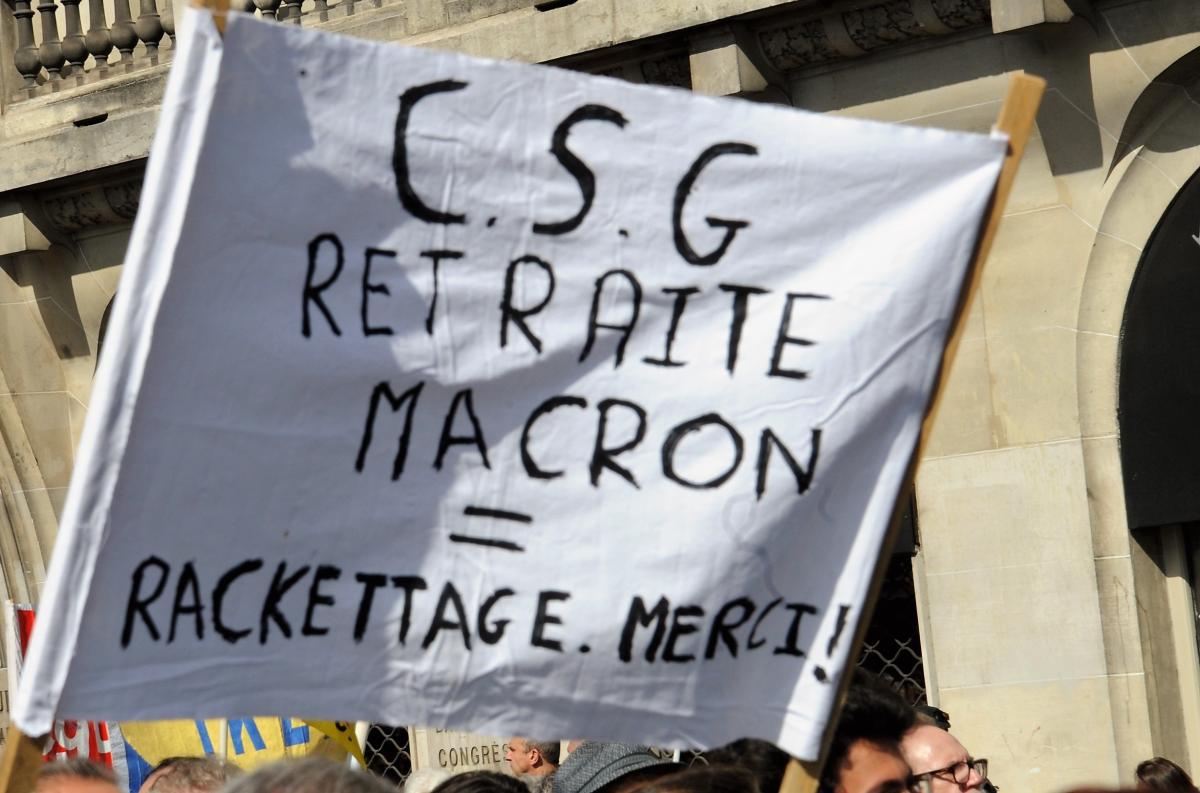 CSG retraite Macron = Rackettage