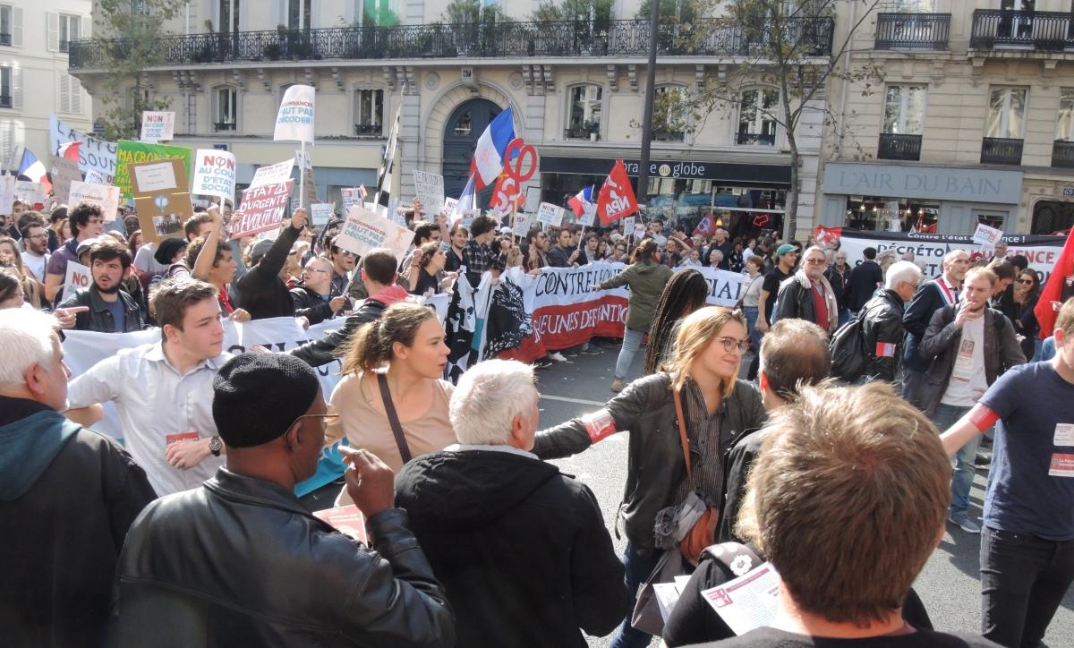 Carré de tête jeunes manifestation de la France Insoumise
