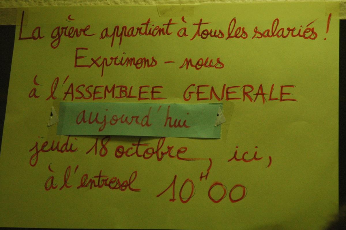 Rail Austerlitz appel en AG de Grèvistes 18 Octobre