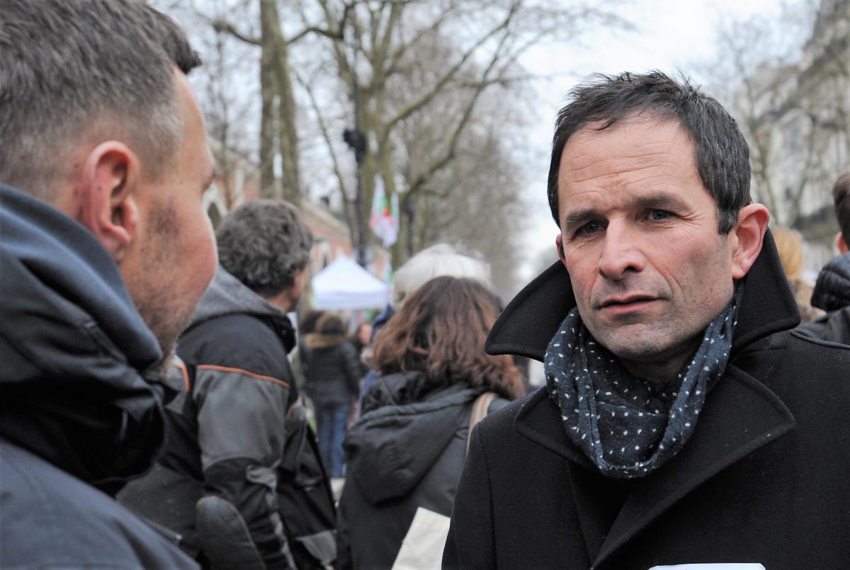 Benoît Hamon de Génération.s. fondé en décembre 2017 à la manifestation des salariéEs de la fonction publique du 22 mars 2018