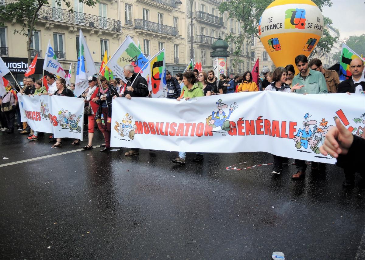 Banderole Fsu mobilisation générale