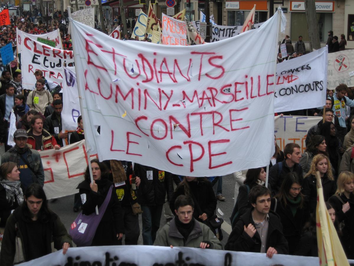 Manifestation contre le CPE à Paris