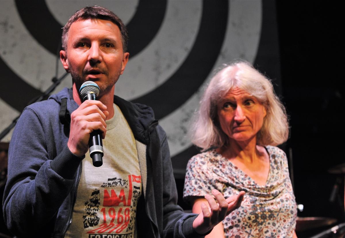 Olivier Besancenot l'ors du Meeting mai 68-mai-2018 Montreuil