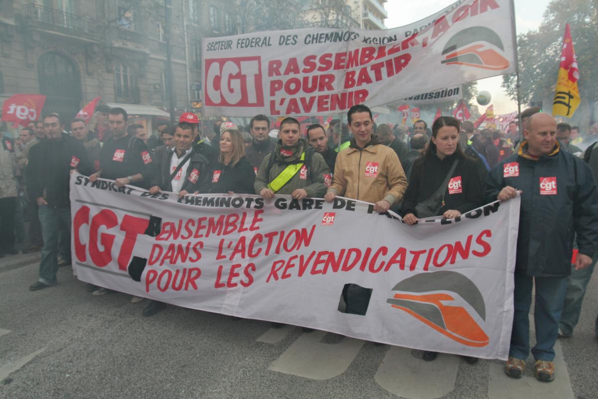 cortège des cheminots CGT