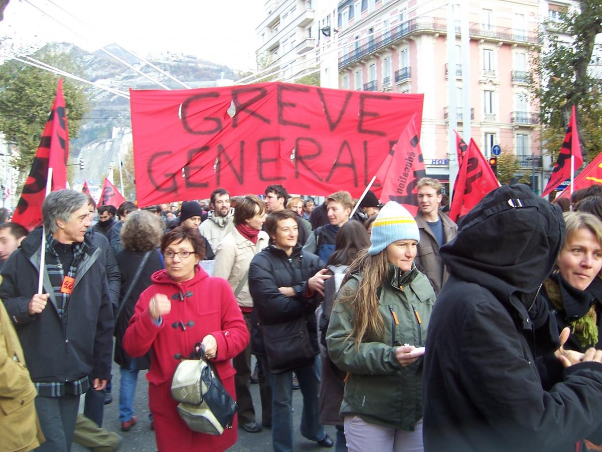 Banderolle Grève générale