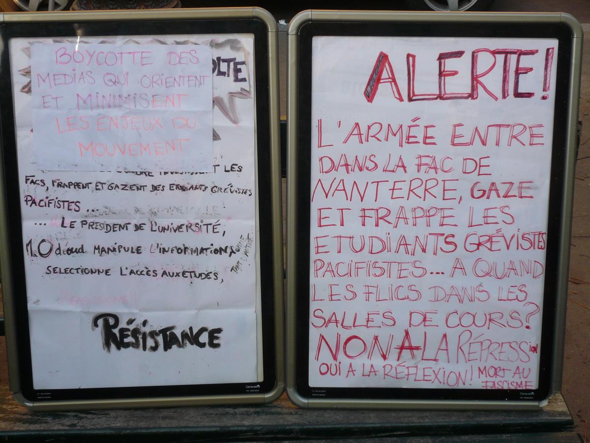 Panneau contre le loi Pécresse