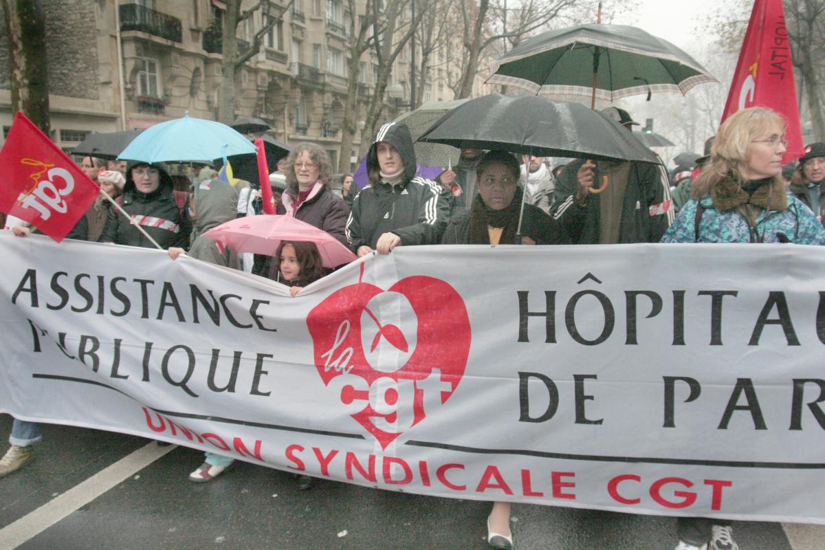 Cortège de l'Assistance Publique à la manifestation à paris le 20 novembre 2007
