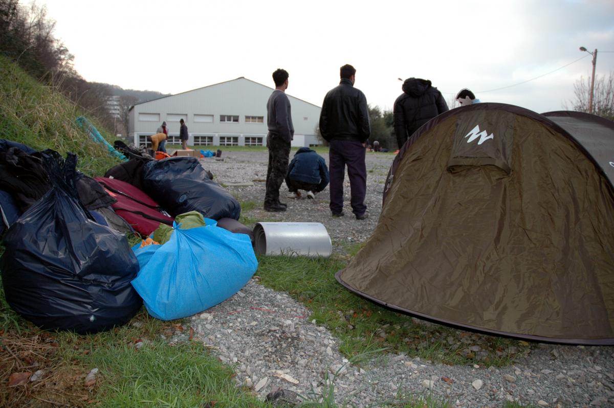Installation d'un squat de réfugiers à Cherbourg