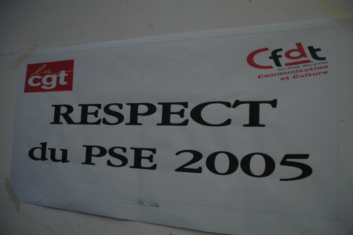 respect du PSE 2005 Cgt Cfdt.